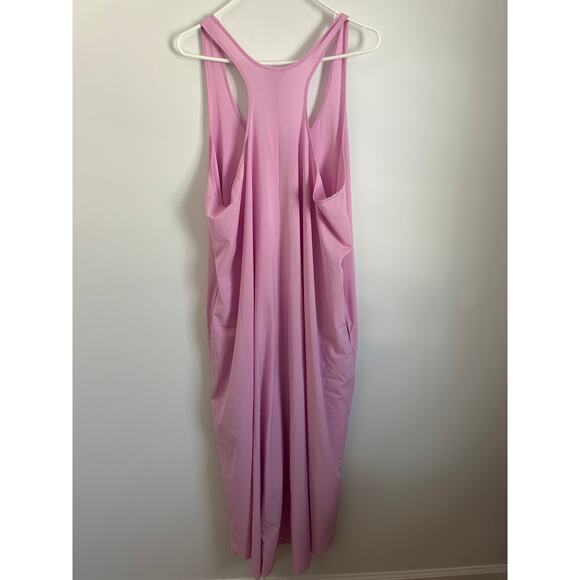 Athleta Presidio Traveler Racerback High-Low Sleeveless Dress Quartz Pink XL - Picture 6 of 9